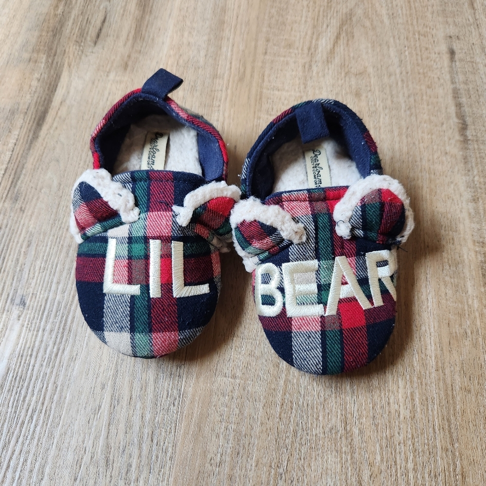 Dearfoam Toddler Slippers 7-8 plaid